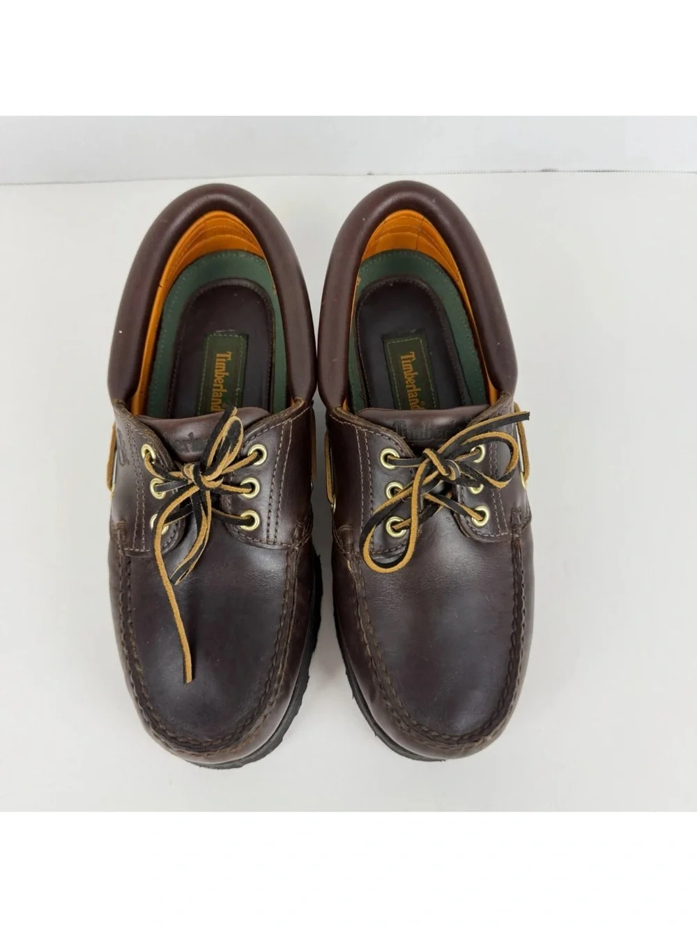 Timberland Authentics 3-Eye Lug Handsewn Men Boat Shoe Size 8W Brown
